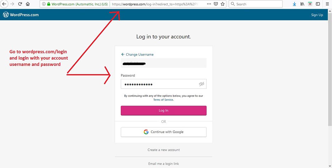 Step 1 image - Login to account